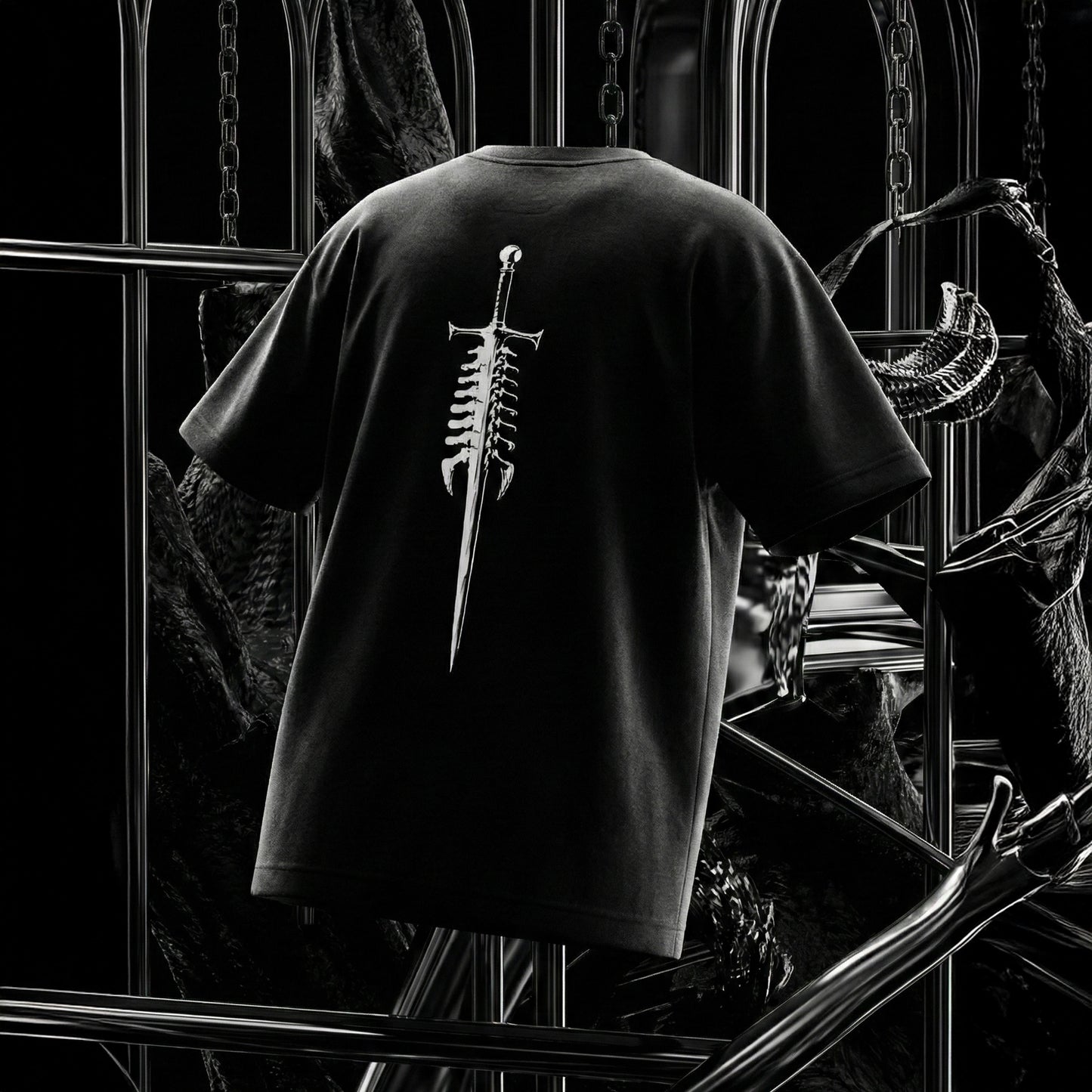 SPINEFUL Street Box Tee — Logo and Spine/Sword symbol