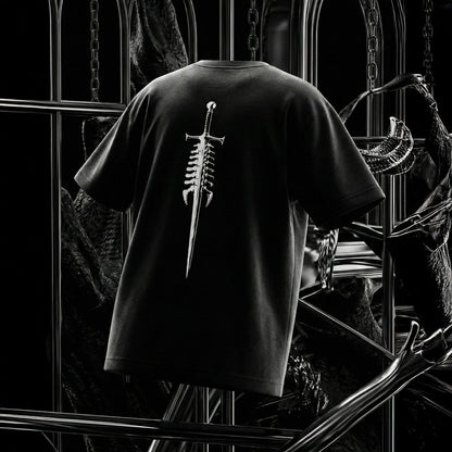 SPINEFUL Street Box Tee — Logo and Spine/Sword symbol