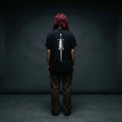 SPINEFUL Street Box Tee — Logo and Spine/Sword symbol