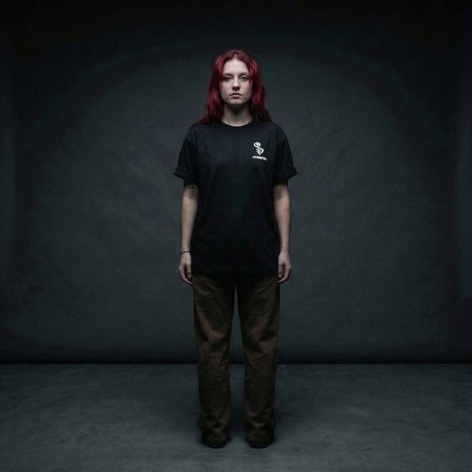 SPINEFUL Street Box Tee — Logo and Spine/Sword symbol