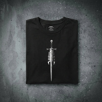 SPINES UP T w/SPINEFUL sword (front) and the S🔹P🔹F🔹L🔹 code down your spine.