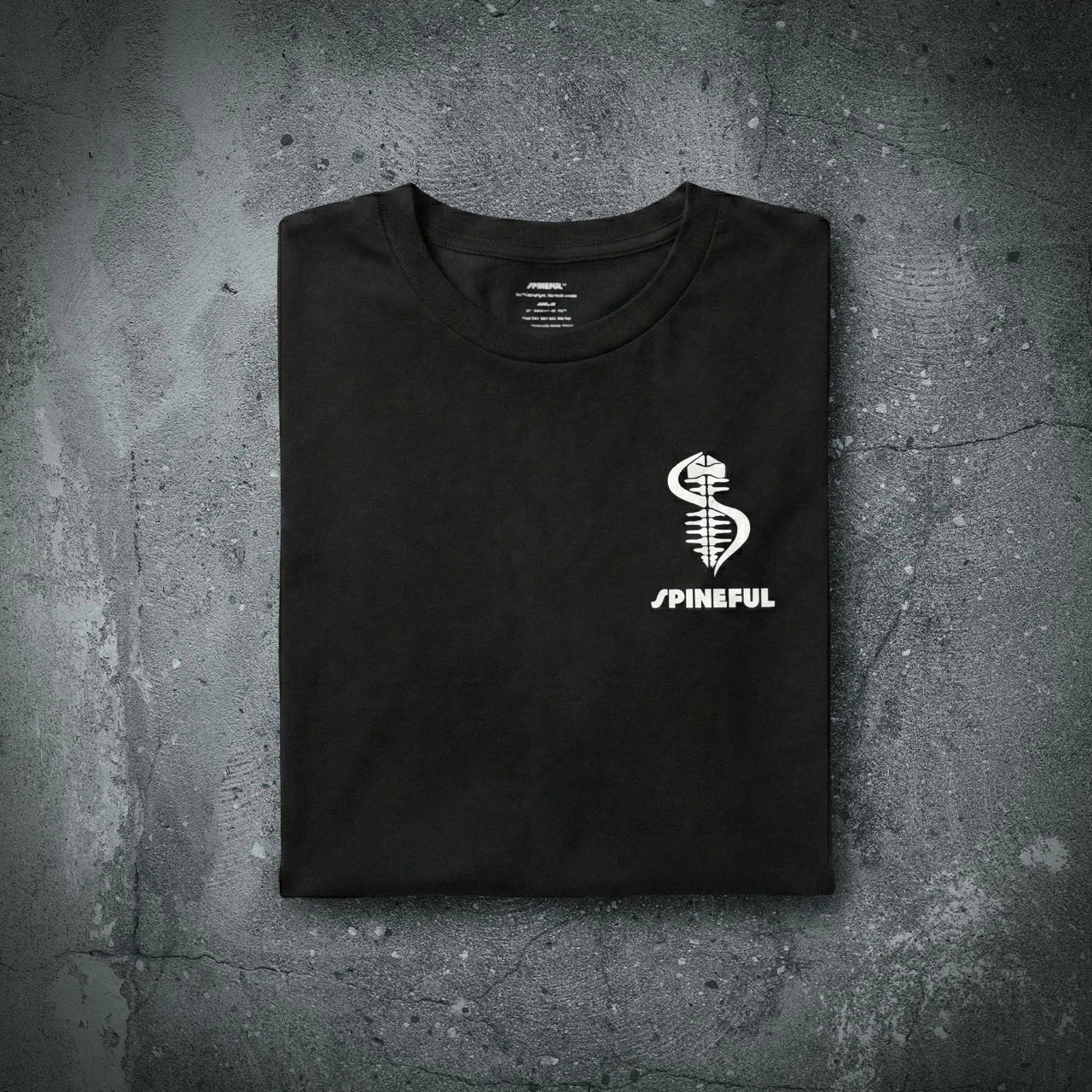 SPINEFUL Street Box Tee — Logo and Spine/Sword symbol